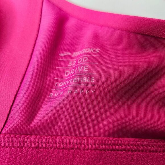 Brooks Size 32DD Hot Pink Drive Convertible Sports Bra No Padding Wire Free - Picture 6 of 7
